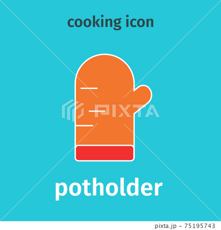 Potholder colored icon. Cooking gloves. Vector.Single flat illustration. 75195743