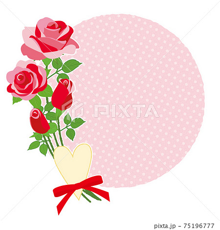 赤いバラの花のフレーム 背景素材 のイラスト素材