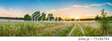 amazing panorama summer landscape with sunrise amazing panorama summer landscape with sunrise 75196784