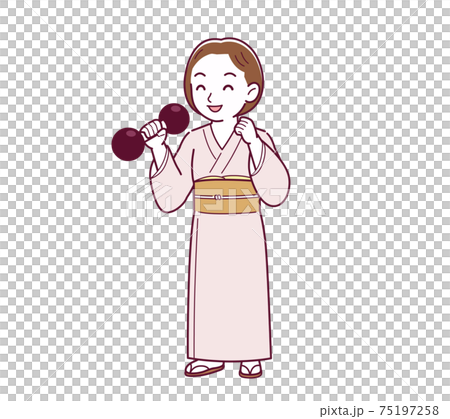 Young girl in pink kimono_B3_dumbbell_happy01.eps Young girl in pink kimono_B3_dumbbell_happy01.eps 75197258