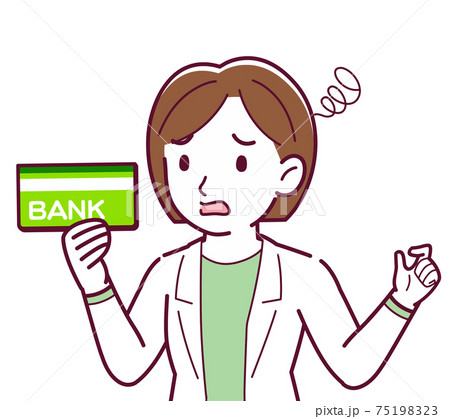 Young woman in a lab coat_M_passbook_trouble02.eps 75198323