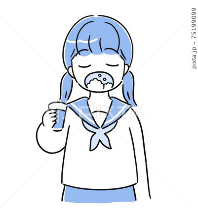 うがいをする女の子 75199099
