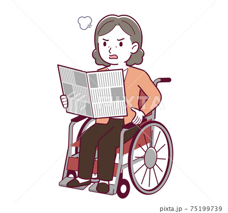 Elderly woman with gray hair_J_news_angry01.eps 75199739