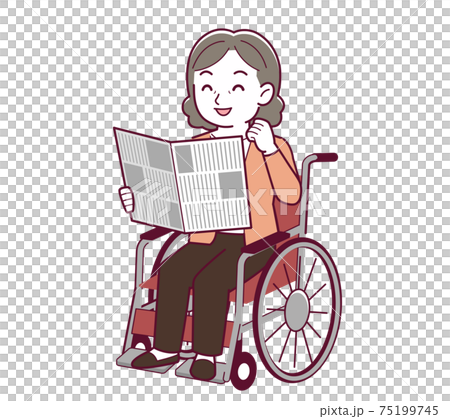 Elderly woman with gray hair_J_news_happy01.eps 75199745