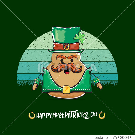 Happy saint patricks day greeting card with...のイラスト素材 [75200042] - PIXTA