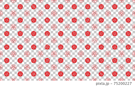 日本花紋素材八重無縫花紋紅色 75200227