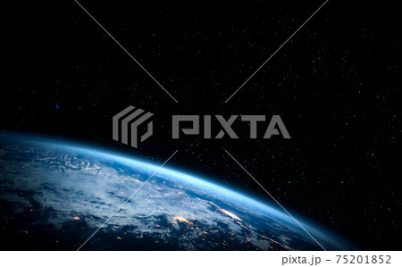 Planet earth globe view from space showing realistic earth surface and world map Planet earth globe view from space showing realistic earth surface and world map 75201852
