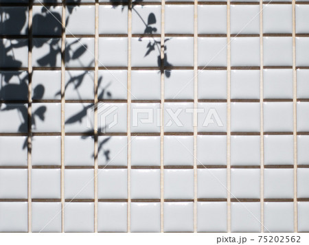 目地材を入れる前の白いモザイクタイル。DIY・タイル張り。 75202562