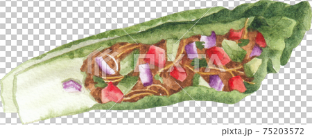 Mexican food concept watercolor element 75203572