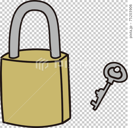 南京錠 防犯イメージイラストのイラスト素材