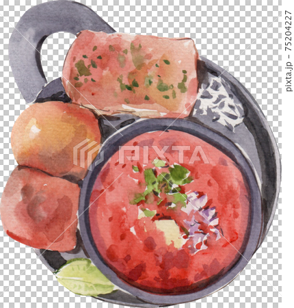 Indian food watercolor element 75204227