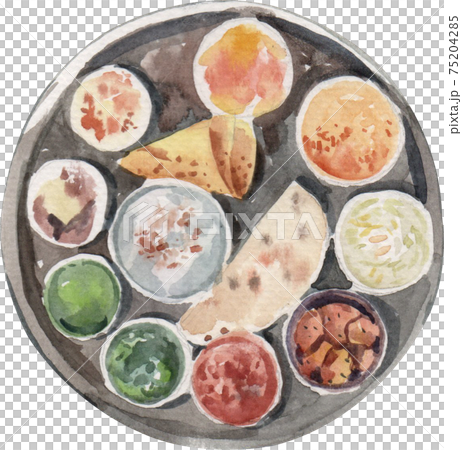 Indian food watercolor element 75204285