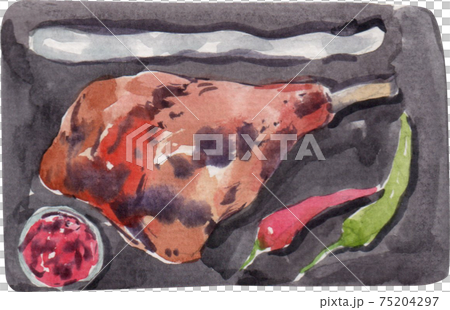 Indian food watercolor element Indian food watercolor element 75204297