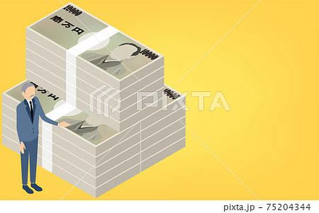 資金融資してもらうイメージイラスト、アイソメトリック 資金融資してもらうイメージイラスト、アイソメトリック 75204344