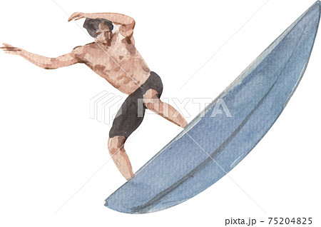 Beach vacation watercolor concept Beach vacation watercolor concept 75204825