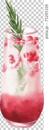 Soda drink mixxed fruits juice watercolor elements 75205109