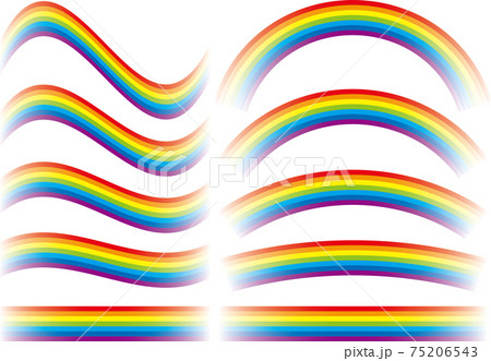 虹をイメージした素材集のイラスト素材