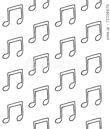 Vector seamless pattern of hand drawn music note 75206670