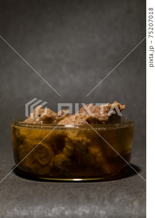 rib pork boil until tender and clear soup in a bowl  75207018