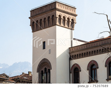 tower of palace Palazzo delle Paure in Lecco city 75207689