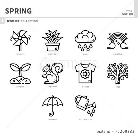 spring season icon set spring season icon set 75209333