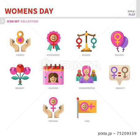 womens day icon set 75209339
