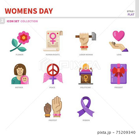 womens day icon set 75209340