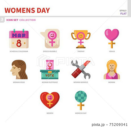 womens day icon set 75209341