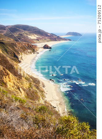 Beautiful California coastline along Pacific Coast Highway, USA. Beautiful California coastline along Pacific Coast Highway, USA. 75209512