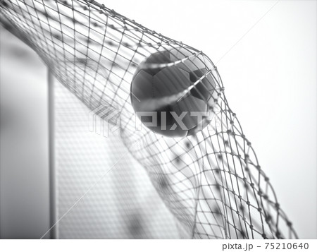 Soccer Ball Scoring Goal White Background 75210640