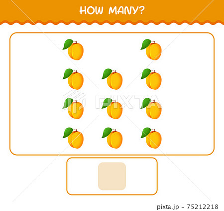 How many cartoon apricot. Counting game. Educational game for pre shool years kids and toddlers 75212218