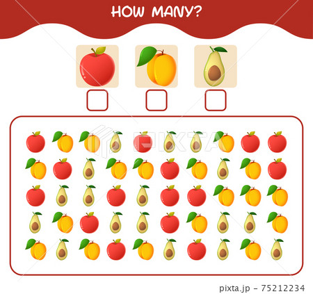 How many cartoon fruits. Counting game. Educational game for pre shool years kids and toddlers 75212234