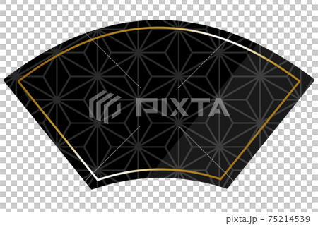 扇のフレーム ブラック&ゴールド 全面に麻模様 扇のフレーム ブラック&ゴールド 全面に麻模様 75214539