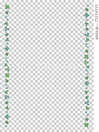 クローバー 水彩素材 左右装飾フレーム（縦長 A3・A4比率） 75214555