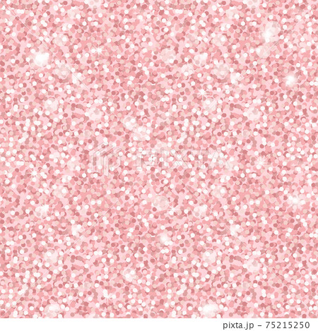 Seamless shiny glitter pattern for holiday, wedding. Texture with pink shiny confetti or fabric with sequins. Vector pink gold background 75215250