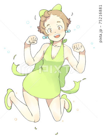 跳ねるワンピースの女の子 跳ねるワンピースの女の子 75216881