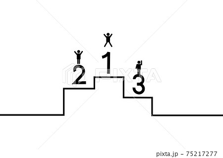 表彰台_線画 表彰台_線画 75217277