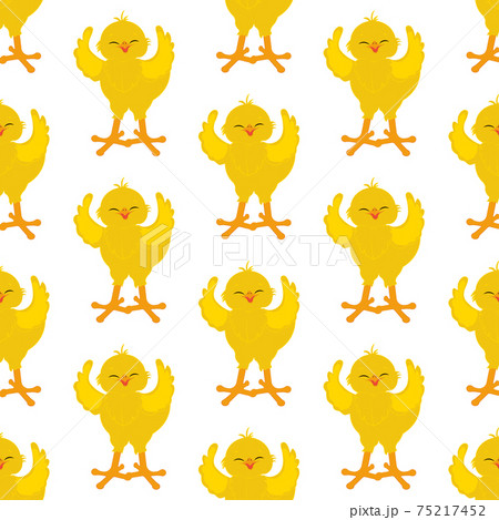 Chick bird cute animal vector illustration seamless pattern 75217452