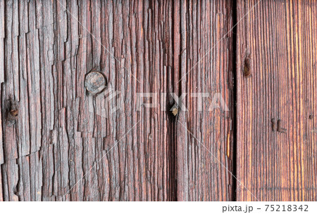 The old wood texture with nail, holes, bitches and The old wood texture with nail, holes, bitches and 75218342