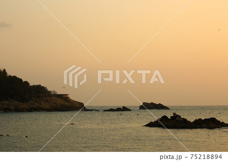 浜 自然 夕暮れ 75218894