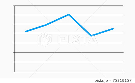 売り上げの上下をイメージした折れ線グラフのイラスト素材