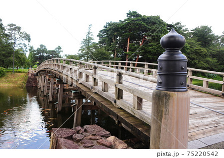 高田公園に架かる木製の橋 高田公園に架かる木製の橋 75220542
