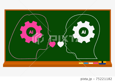 黒板と顔 黒板と顔 75221182