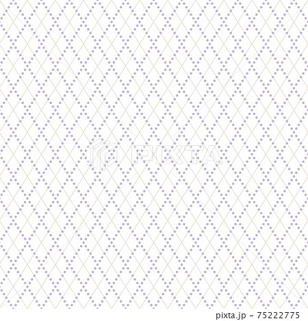 パステルパープルのシンプルなアーガイルのシームレスパターン ベクトルイラスト 破線のダイヤモンドのイラスト素材