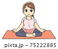 ヨガ安楽座のポーズをする女性のイラスト 75222885