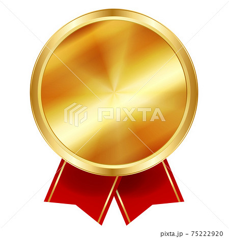 メダル リボン 金 アイコンのイラスト素材