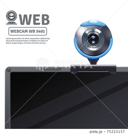 Webcam On Computer Illustrationのイラスト素材