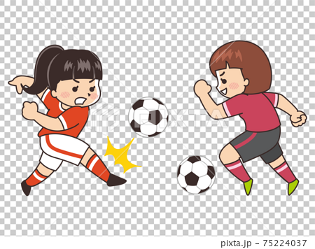 女子サッカーボール選手 スポーツ 部活動のイラスト素材
