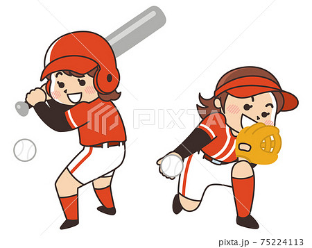 Women S Softball Player Sports Club Activities Stock Illustration