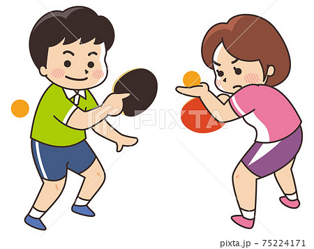 卓球選手 スポーツ 部活動のイラスト素材